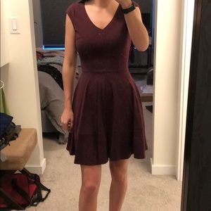 Plum colored cap sleeved dress